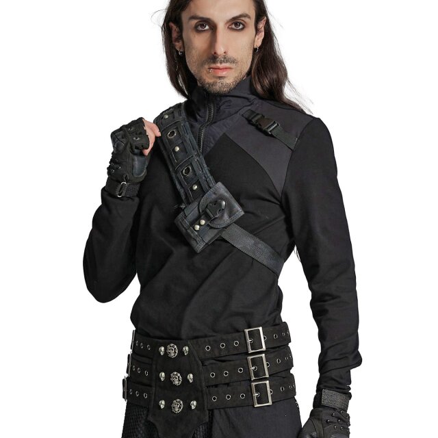 PUNK RAVE belt Desease with skull studs