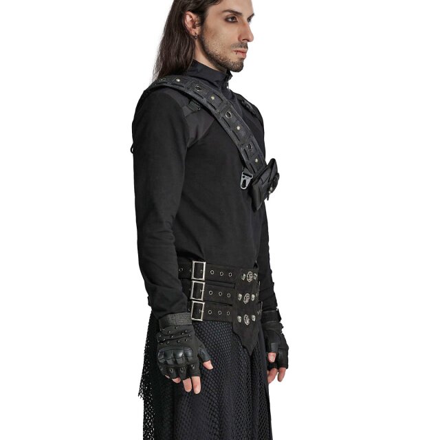 PUNK RAVE belt Desease with skull studs