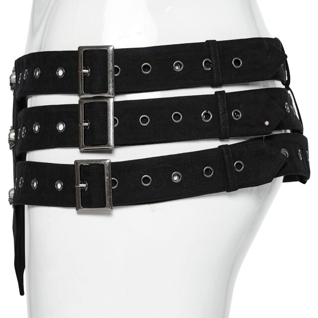 PUNK RAVE belt Desease with skull studs