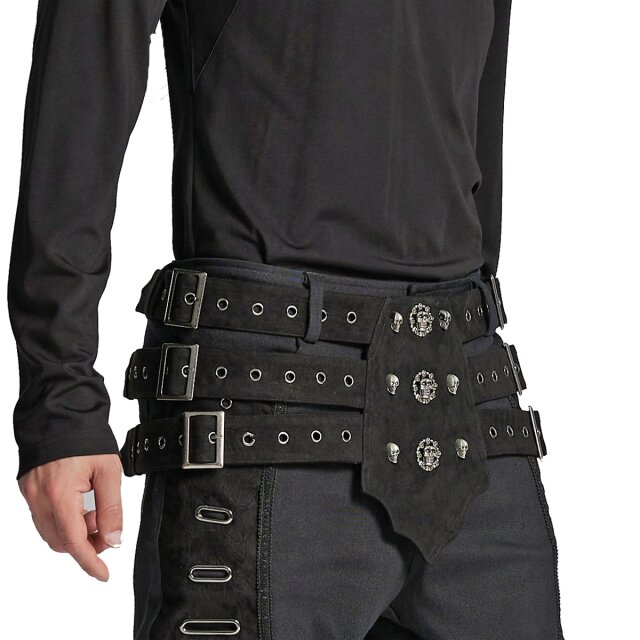 PUNK RAVE Gürtel Desease mit Skull-Nieten S/M