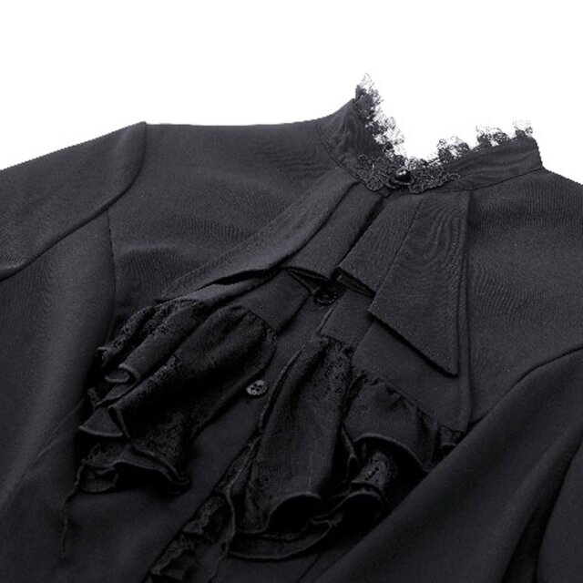 Gothic Bluse Mystic Mourning mit Rüschen M