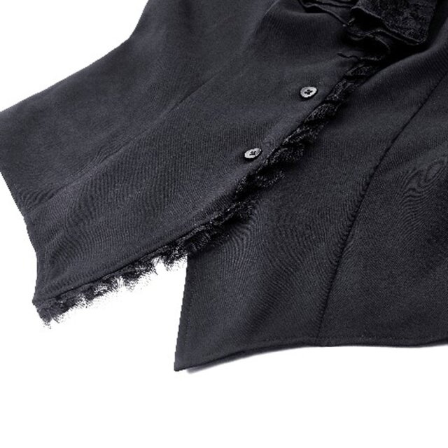 Gothic Bluse Mystic Mourning mit Rüschen M