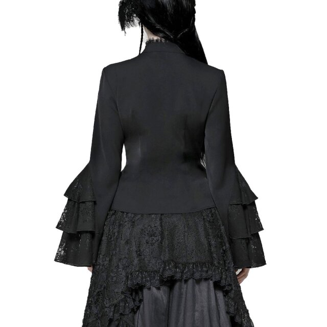 Gothic blouse Mystic Mourning with ruffles