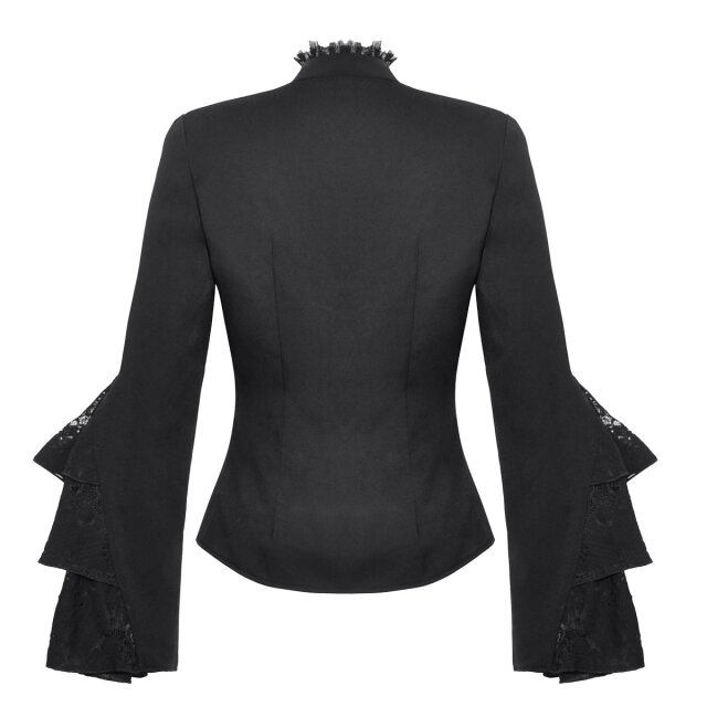 Gothic blouse Mystic Mourning with ruffles