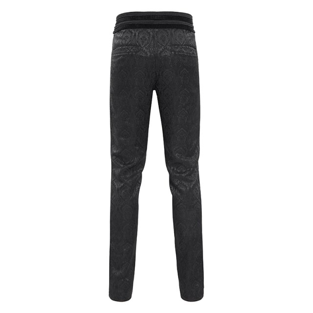 Gothic Hose Stake My Soul in Brokat-Optik mit breitem Bund und Perlenornament S
