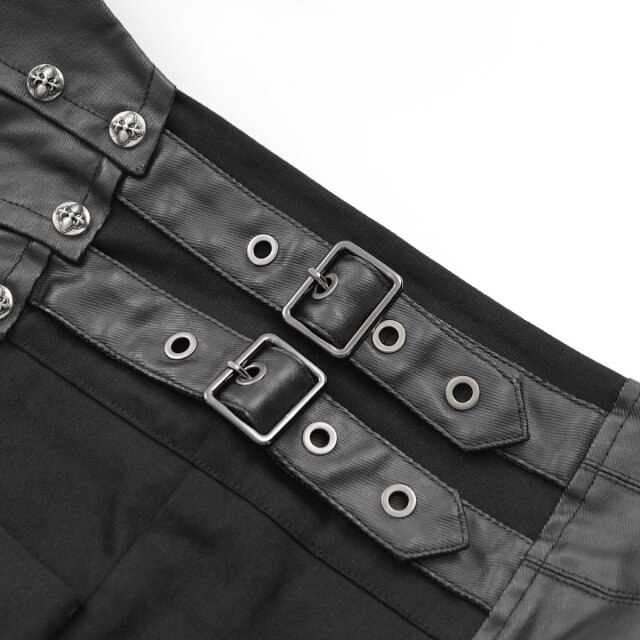 Gothic Jeans Cursed Nights mit Lederpatches XL