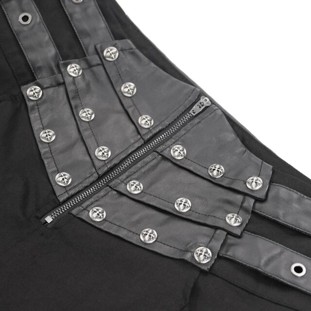 Gothic Jeans Cursed Nights mit Lederpatches XL