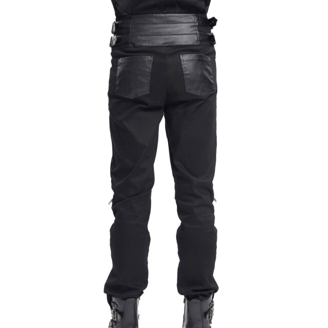 Gothic Jeans Cursed Nights mit Lederpatches XL