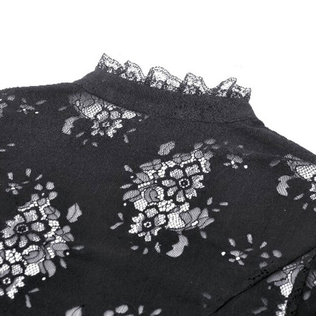 Victorian Goth Bluse Roses & Thorns XS