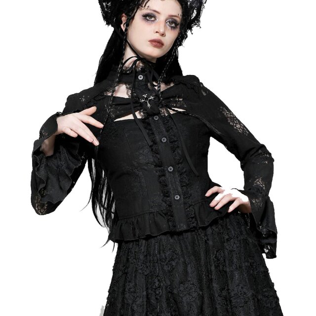 Victorian Goth Bluse Roses & Thorns XS