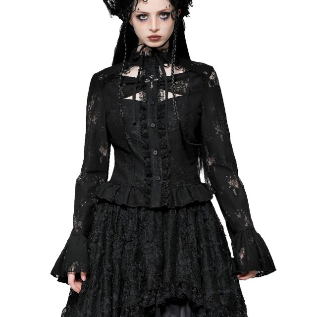 Victorian Goth Bluse Roses & Thorns XS