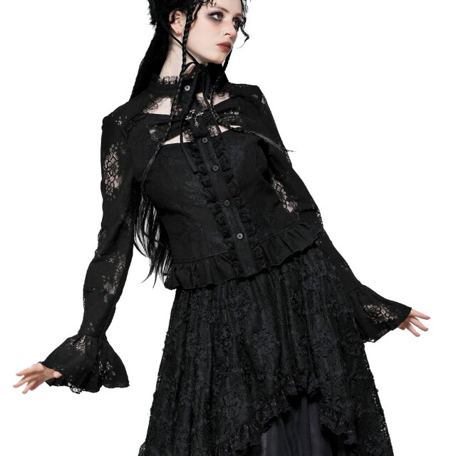 Victorian Goth Bluse Roses & Thorns XS