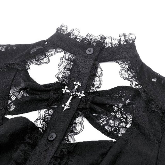 Victorian Goth Bluse Roses & Thorns XS