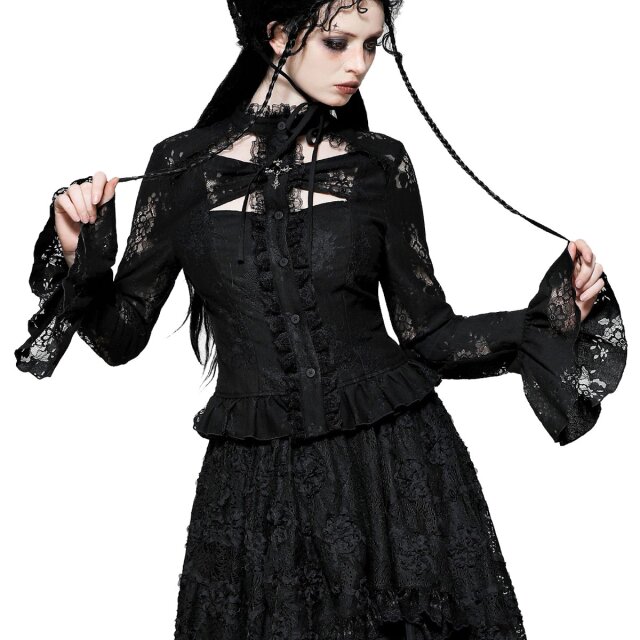 Victorian Goth Bluse Roses & Thorns XS