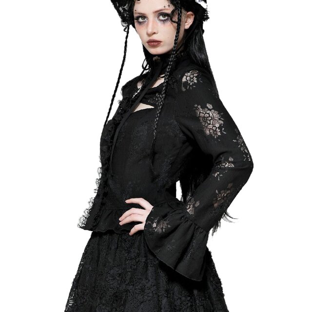 Victorian Goth Bluse Roses & Thorns XS