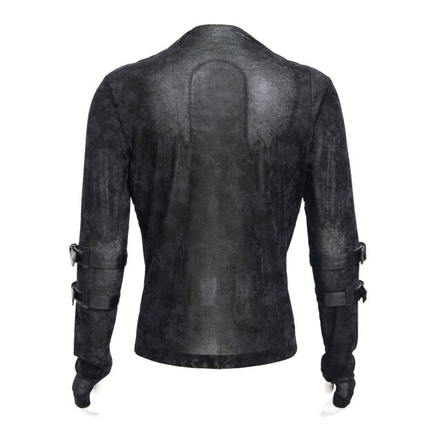Longsleeve Caught In Hellfire mit Mesh und Riemen 3XL