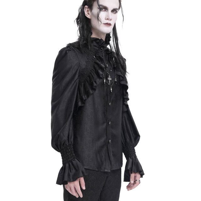 Victorian frill shirt Dine and Die with crosses