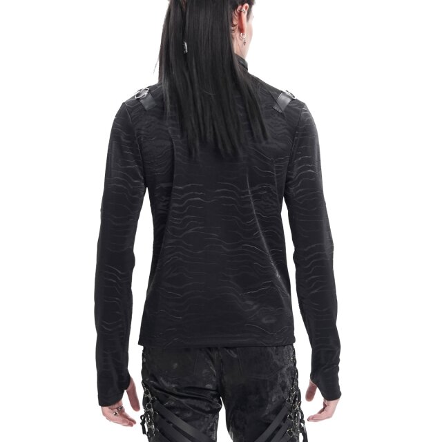 Gothic Longsleeve Cyber Waves mit Ketten XL