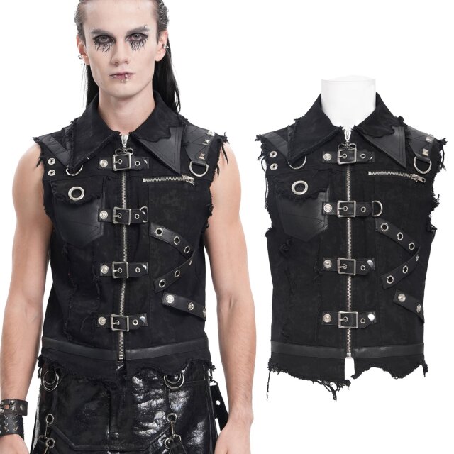 Gothic Jeansweste Devil Incarnate mit Riemen XL