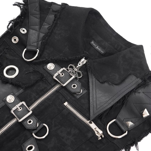 Gothic Jeansweste Devil Incarnate mit Riemen XL