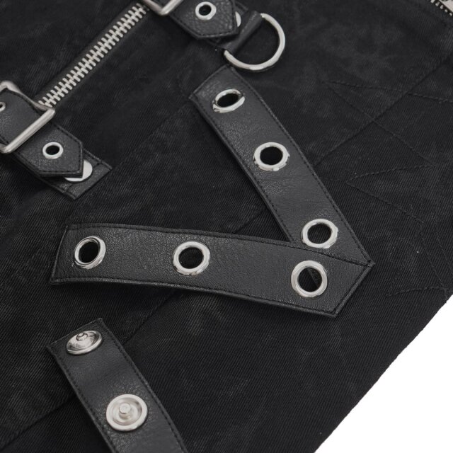 Gothic Jeansweste Devil Incarnate mit Riemen XL
