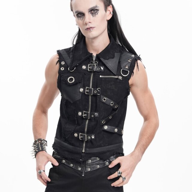 Gothic Jeansweste Devil Incarnate mit Riemen XL
