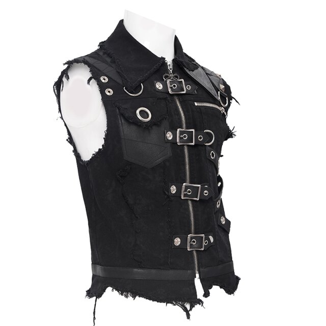 Gothic Jeansweste Devil Incarnate mit Riemen XL