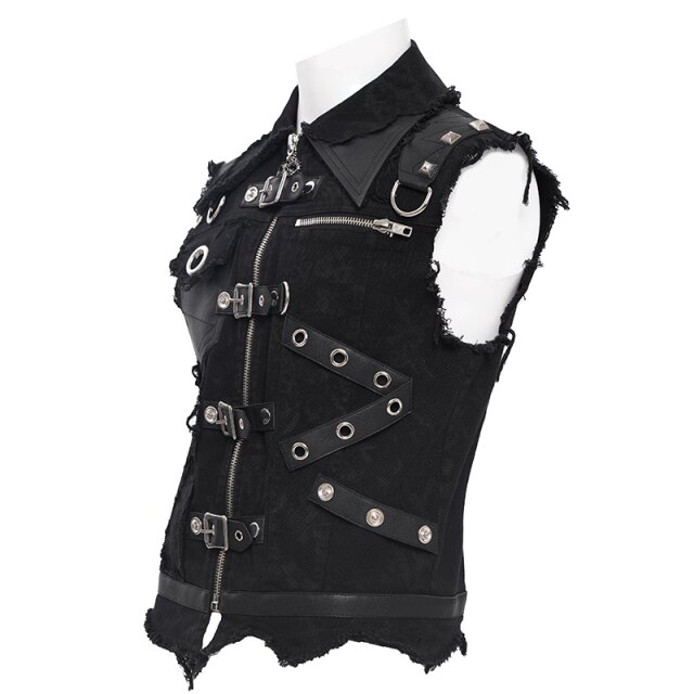 Gothic Jeansweste Devil Incarnate mit Riemen XL
