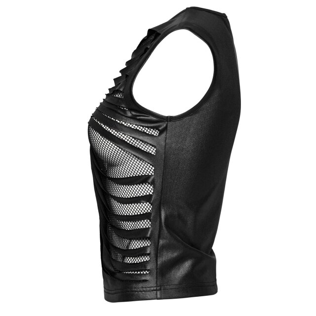 PUNK RAVE Wetlook-Tanktop Flaring Pain XS-S