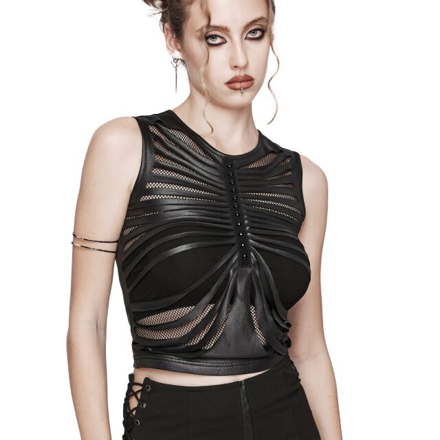 PUNK RAVE Wetlook-Tanktop Flaring Pain XS-S