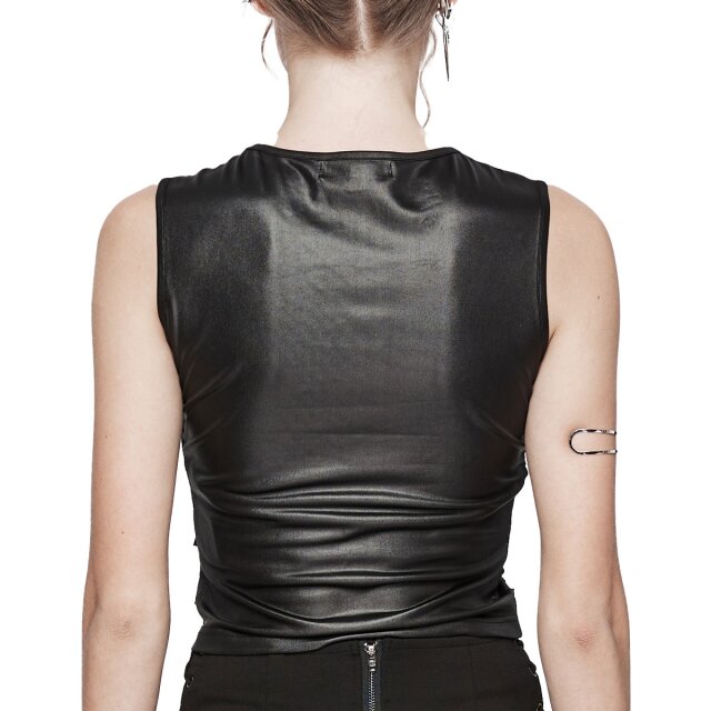 PUNK RAVE Wetlook-Tanktop Flaring Pain XS-S
