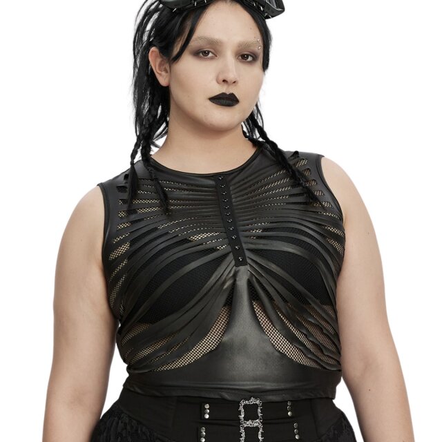 PUNK RAVE Wetlook-Tanktop Flaring Pain XS-S