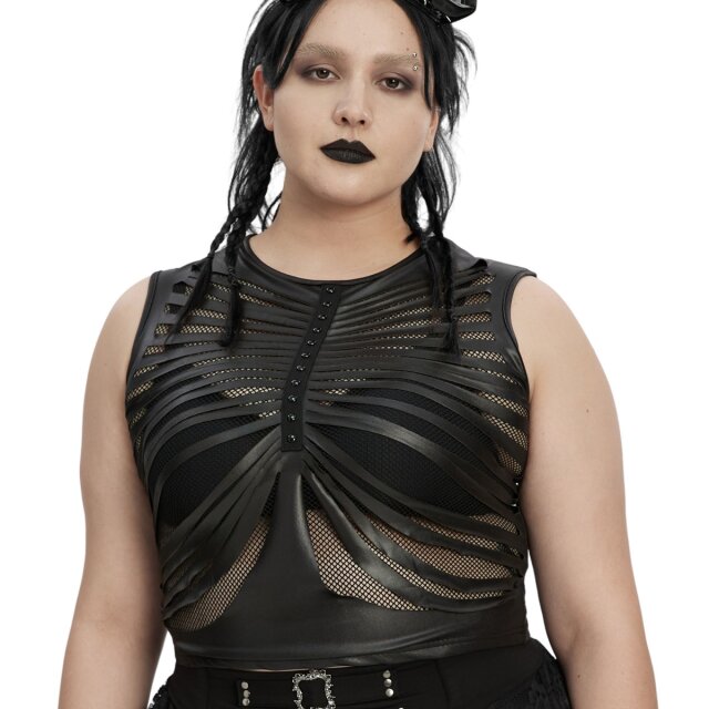 PUNK RAVE Wetlook-Tanktop Flaring Pain XS-S
