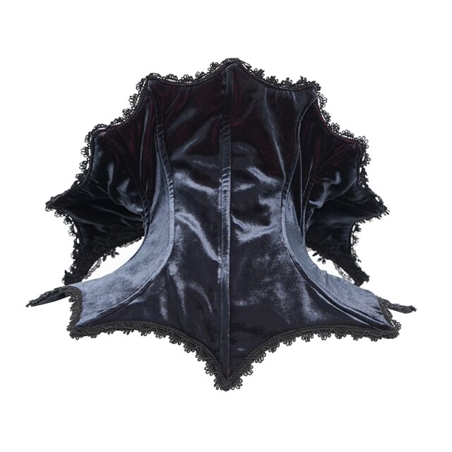 Blauschwarzer Gothic Vampir-Kragen Lord Blood Sucker aus Samt XXS-L