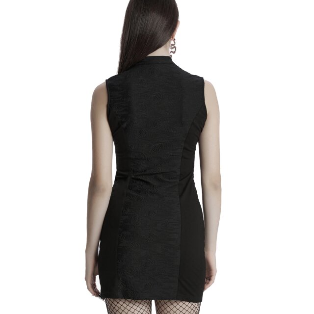 Punk Rave schmales Minikleid Burried Romance mit Cut-Out und Spitze L