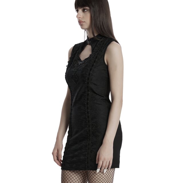 Punk Rave schmales Minikleid Burried Romance mit Cut-Out und Spitze S