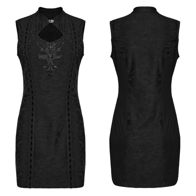 Punk Rave slim mini dress Burried Romance with cut-out and lace