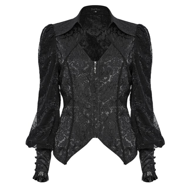 Punk Rave Gothic-Bluse Mystic Glow mit Reißverschluss 4XL