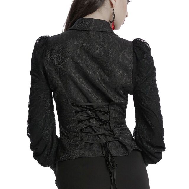 Punk Rave Gothic-Bluse Mystic Glow mit Reißverschluss XL
