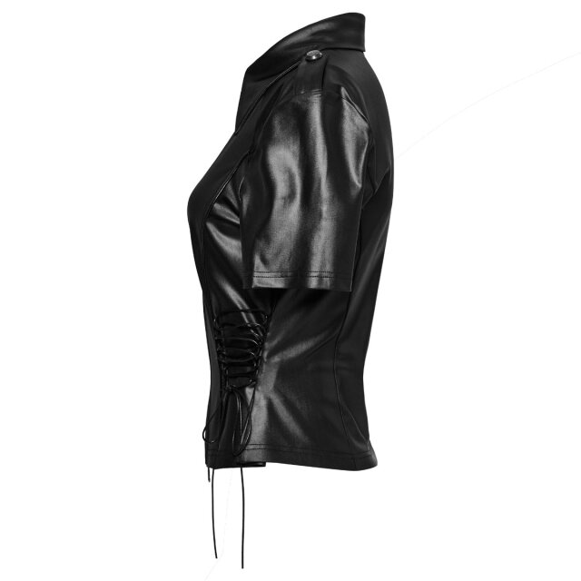 Punk Rave Wetlook Uniform Kurzarm-Bluse Wicked Command 4XL