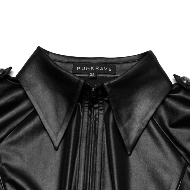 Punk Rave Wetlook Uniform Kurzarm-Bluse Wicked Command 4XL