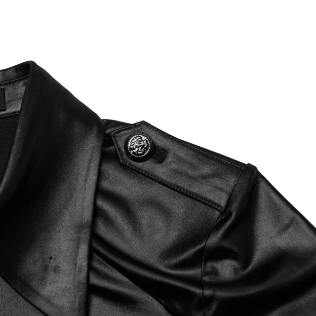 Punk Rave Wetlook Uniform Kurzarm-Bluse Wicked Command L