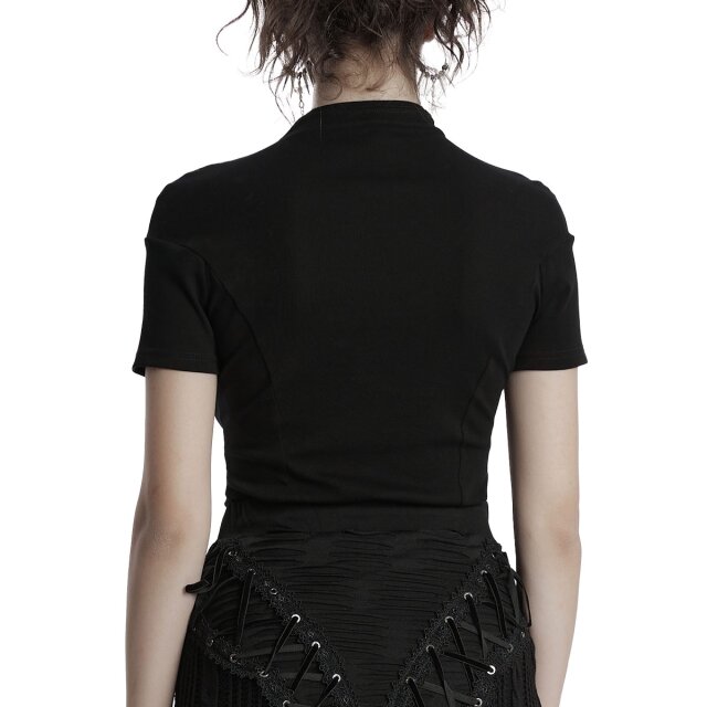 Punk Rave Sweet Sinister T-Shirt mit Mesh-Einsatz in Sarg-Form XS/S