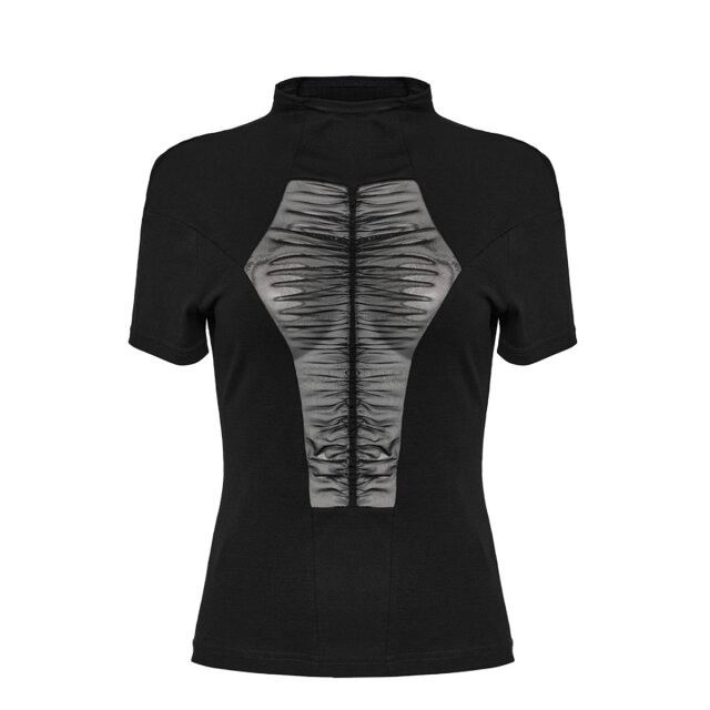 Punk Rave Sweet Sinister T-Shirt mit Mesh-Einsatz in Sarg-Form XS/S