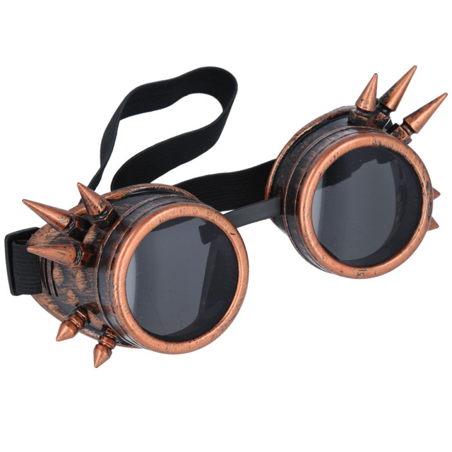 Steampunk Goggles with spikes in different colours red copper