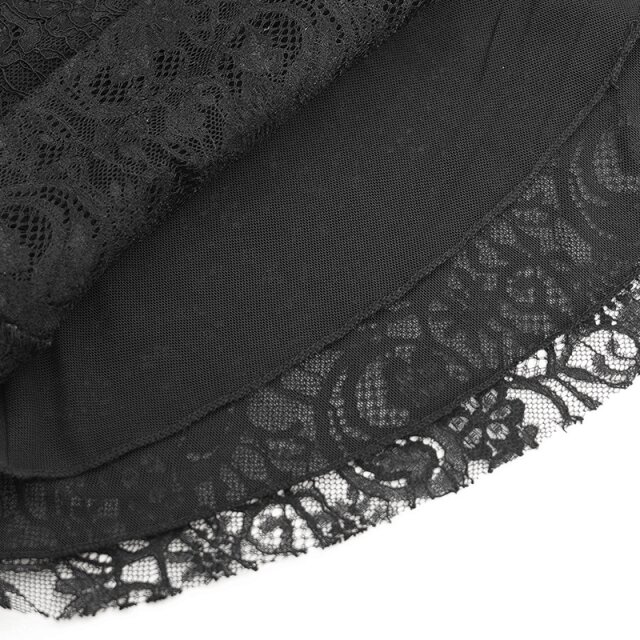 Romantisches Victorian Goth Blusenshirt Sombras Amadas uni-schwarz-XL