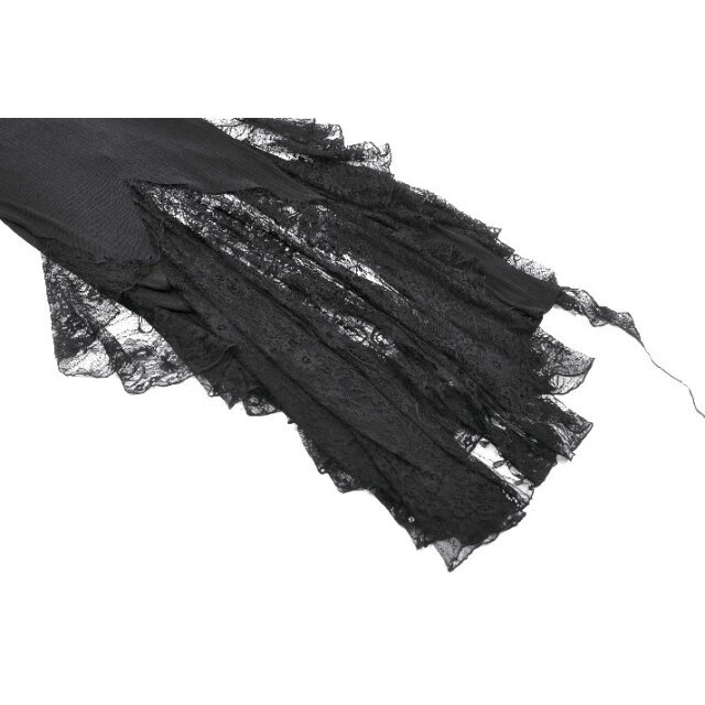 Langes schmales Gothic-Kleid Moonlit Kisses mit Spitze L