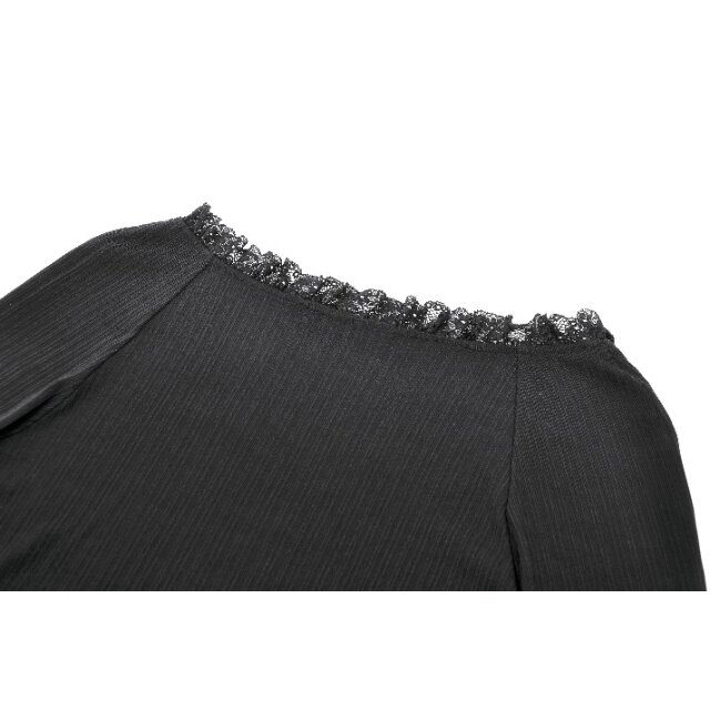 Langes schmales Gothic-Kleid Moonlit Kisses mit Spitze S