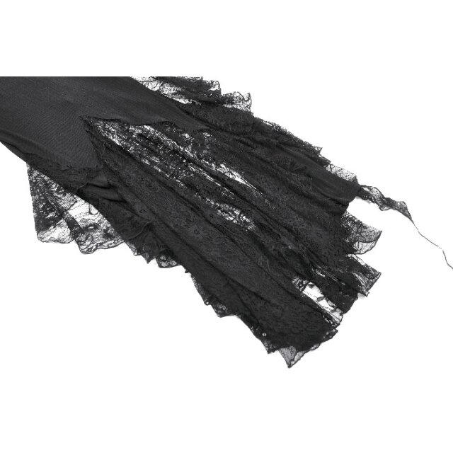Langes schmales Gothic-Kleid Moonlit Kisses mit Spitze S