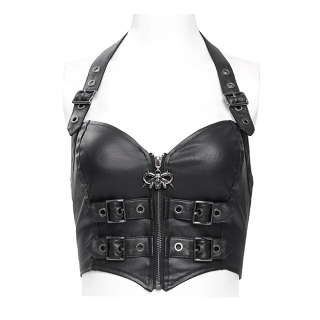 Neckholder-Korsagentop Galactic Complex in Leder-Optik S